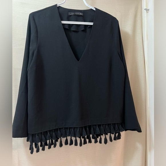 ⚫️ BOGO Black Zara woman hassle detail size medium casual classy - Picture 1 of 7